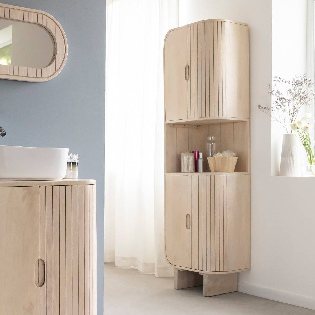 Colonne en bois de manguier Yoni