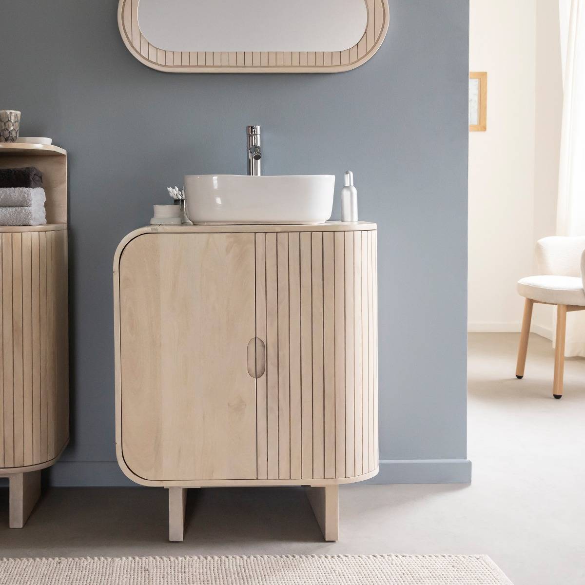 Meuble sous vasque en bois de manguier Yoni