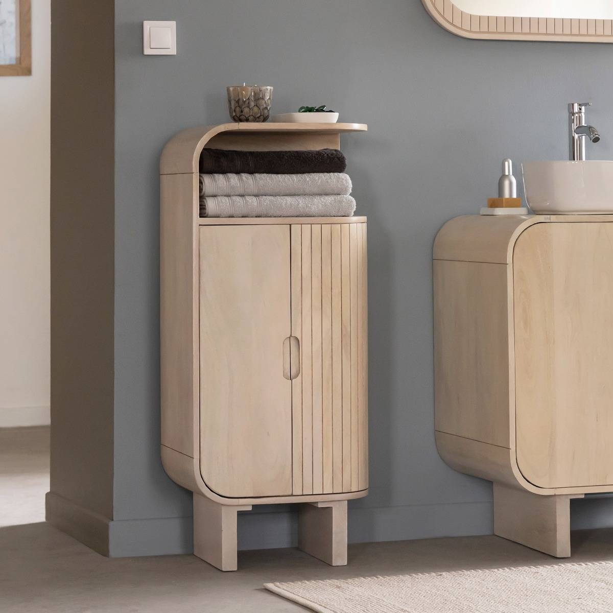 Petite colonne en bois de manguier Yoni