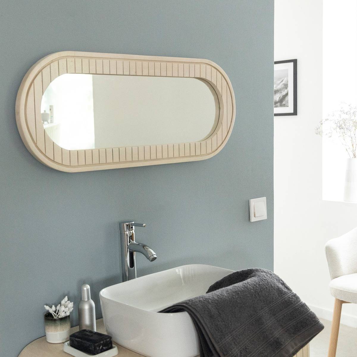 Miroir en bois de manguier Yoni