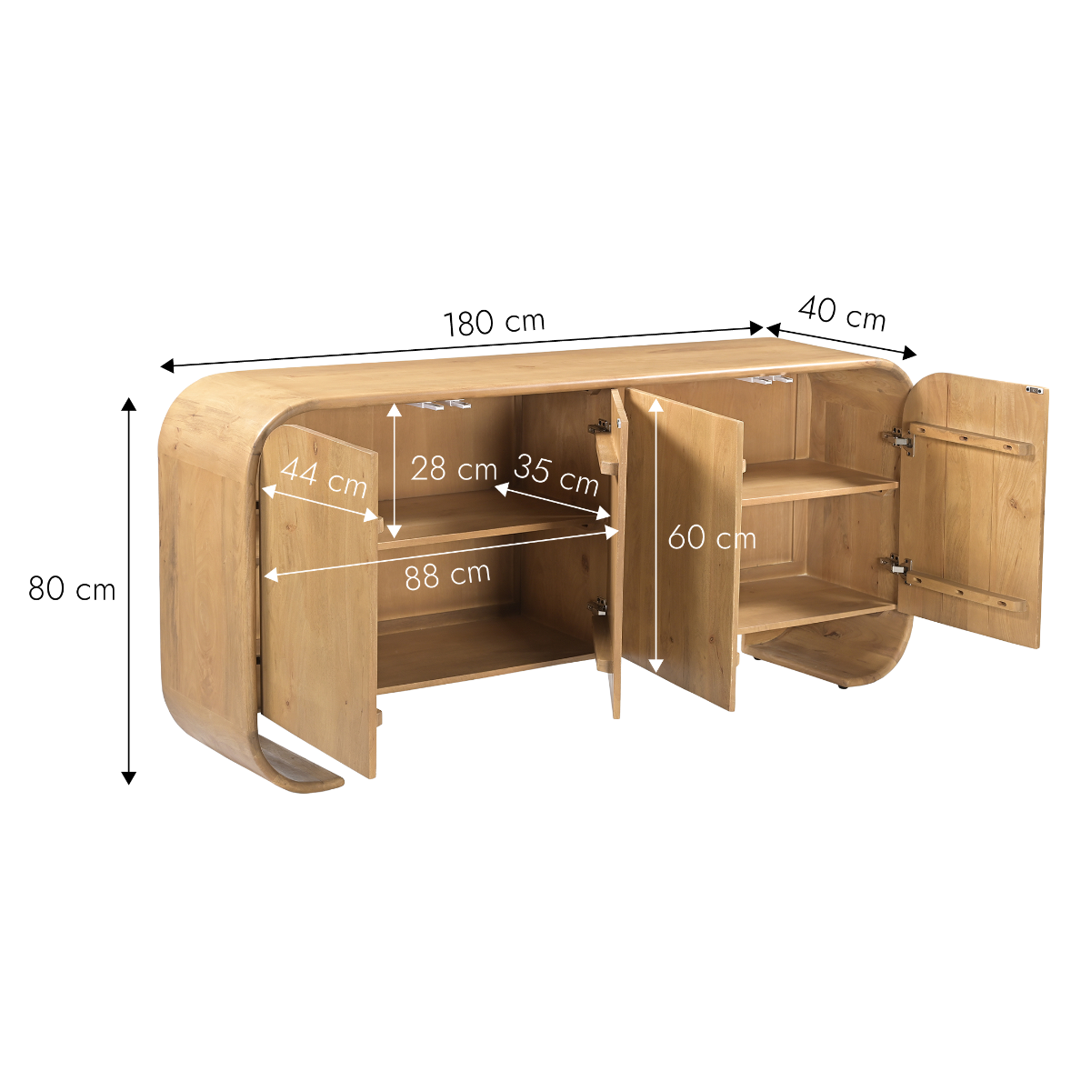 Buffet en bois de manguier Chad