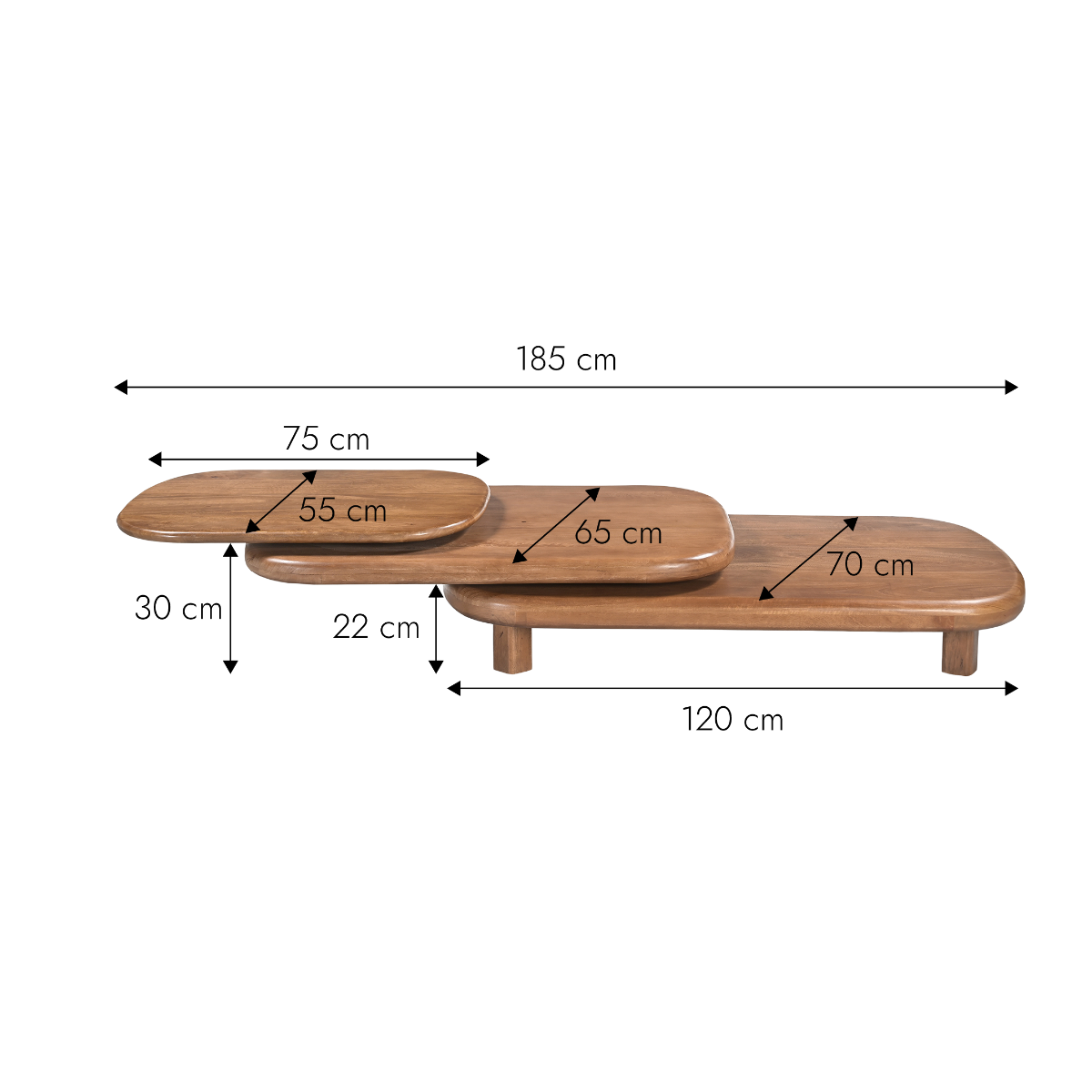 Table basse en bois de manguier Noelya