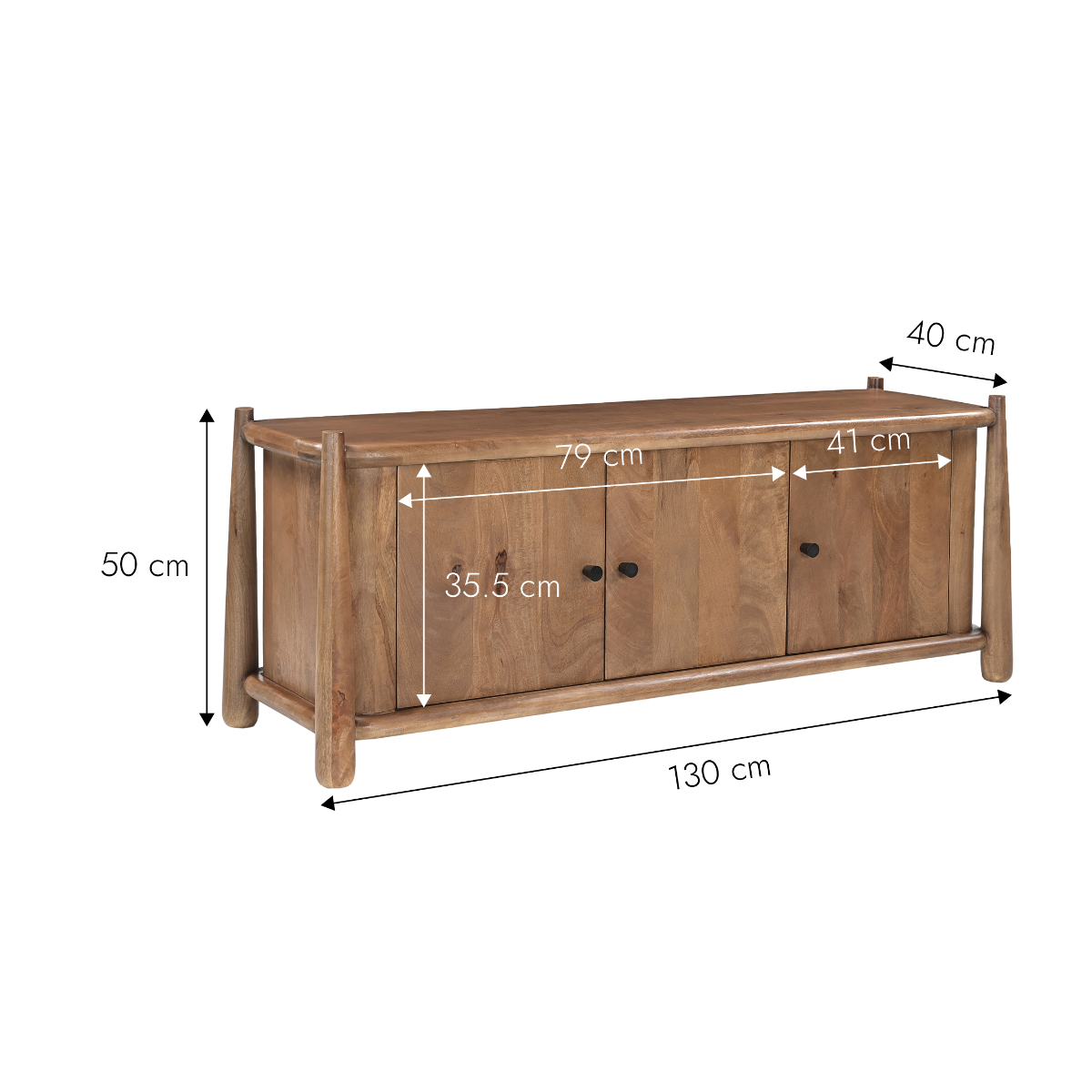 Meuble TV en bois de manguier Isalyne