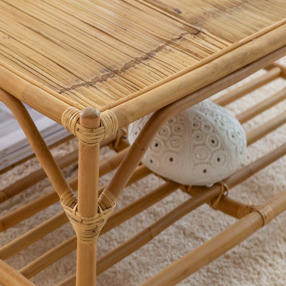 Table basse carrée en bambou Célestin
