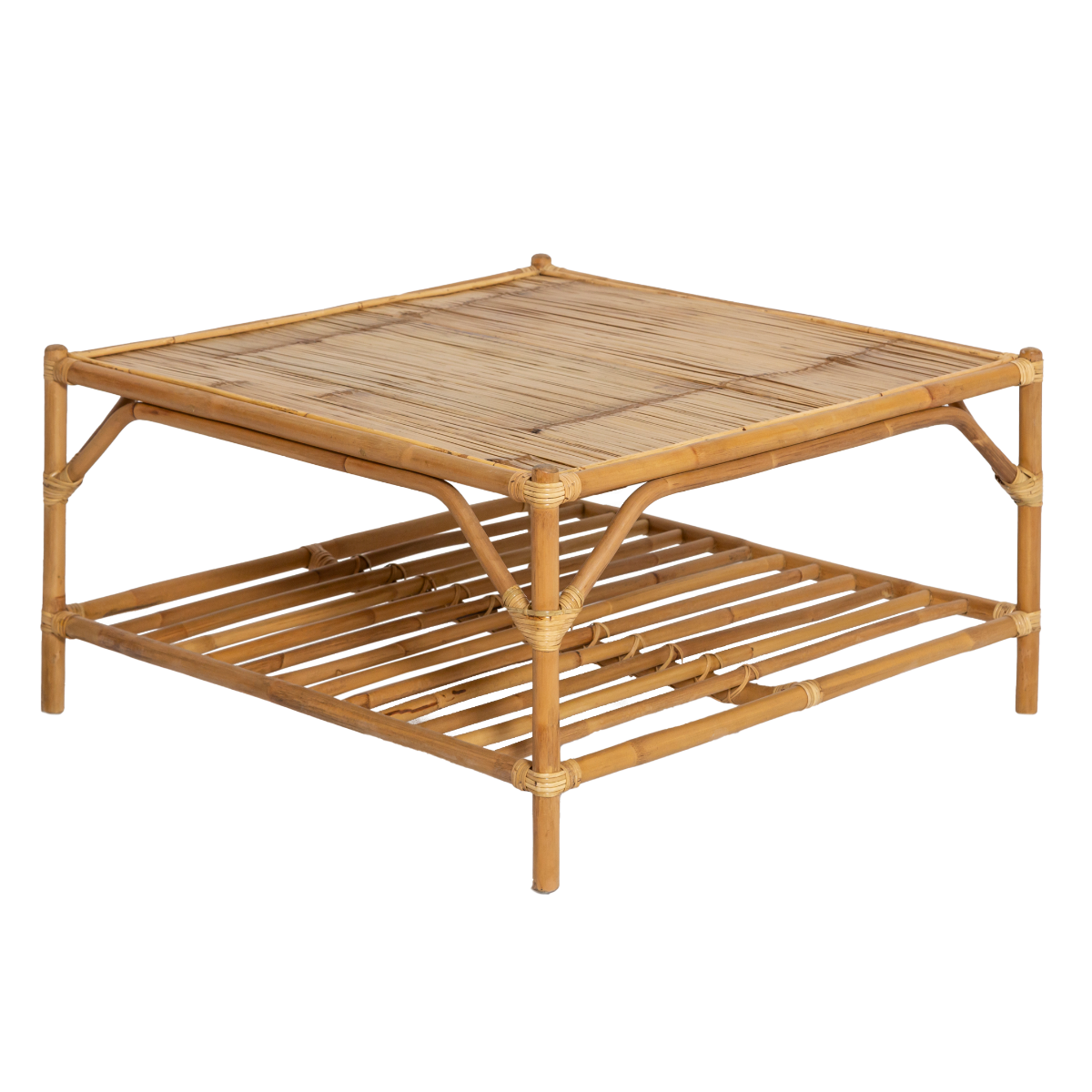 Table basse carrée en bambou Célestin