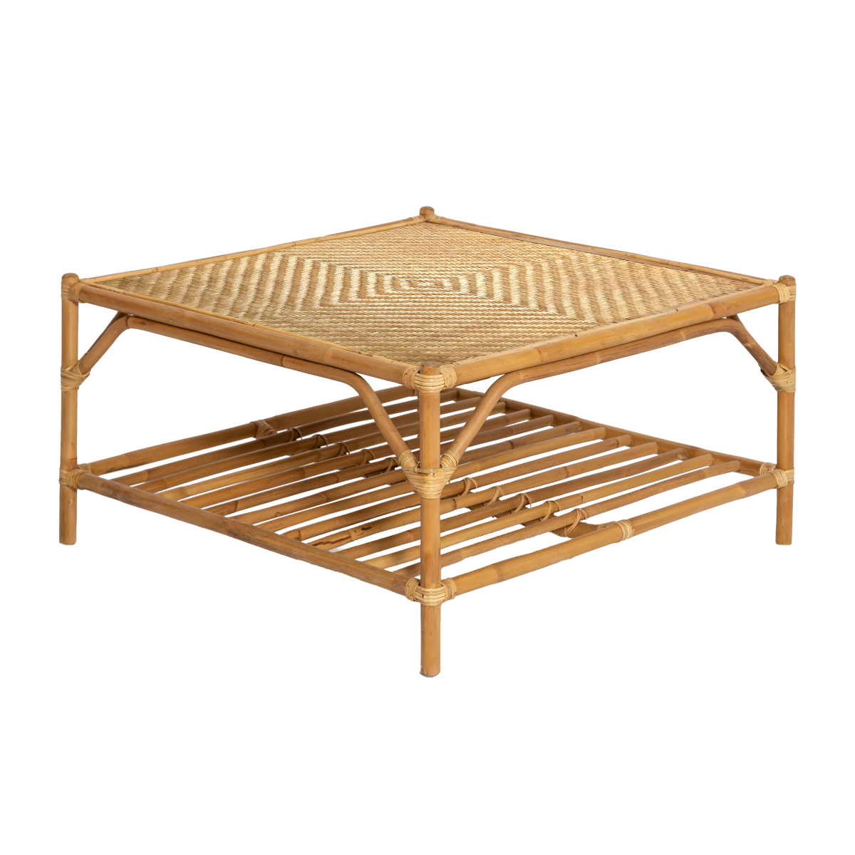 Table basse carrée en bambou Célestin