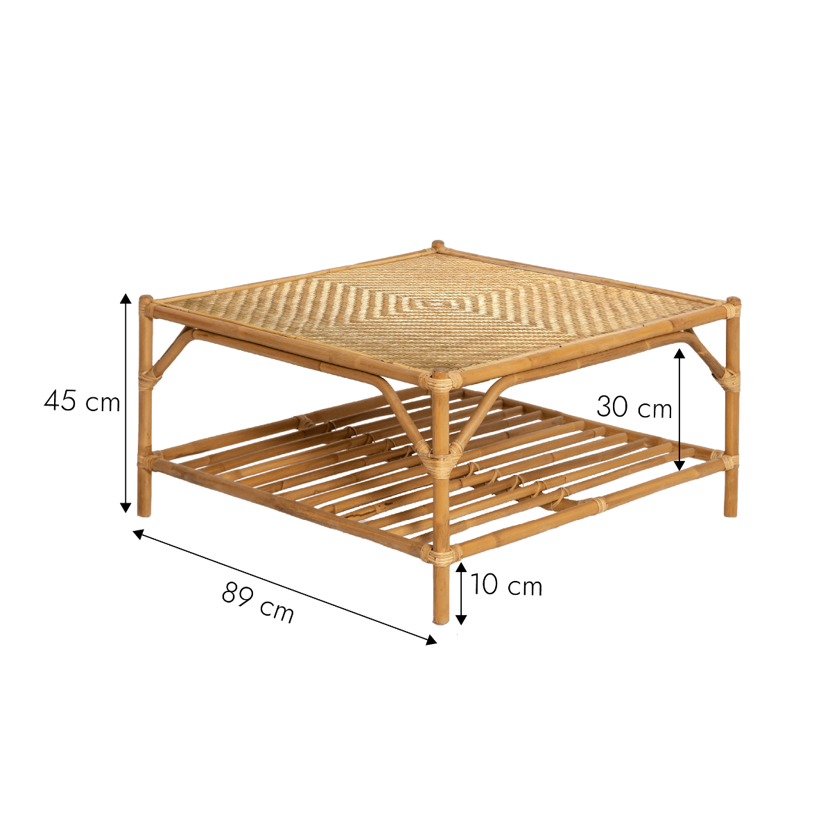 Table basse carrée en bambou Célestin