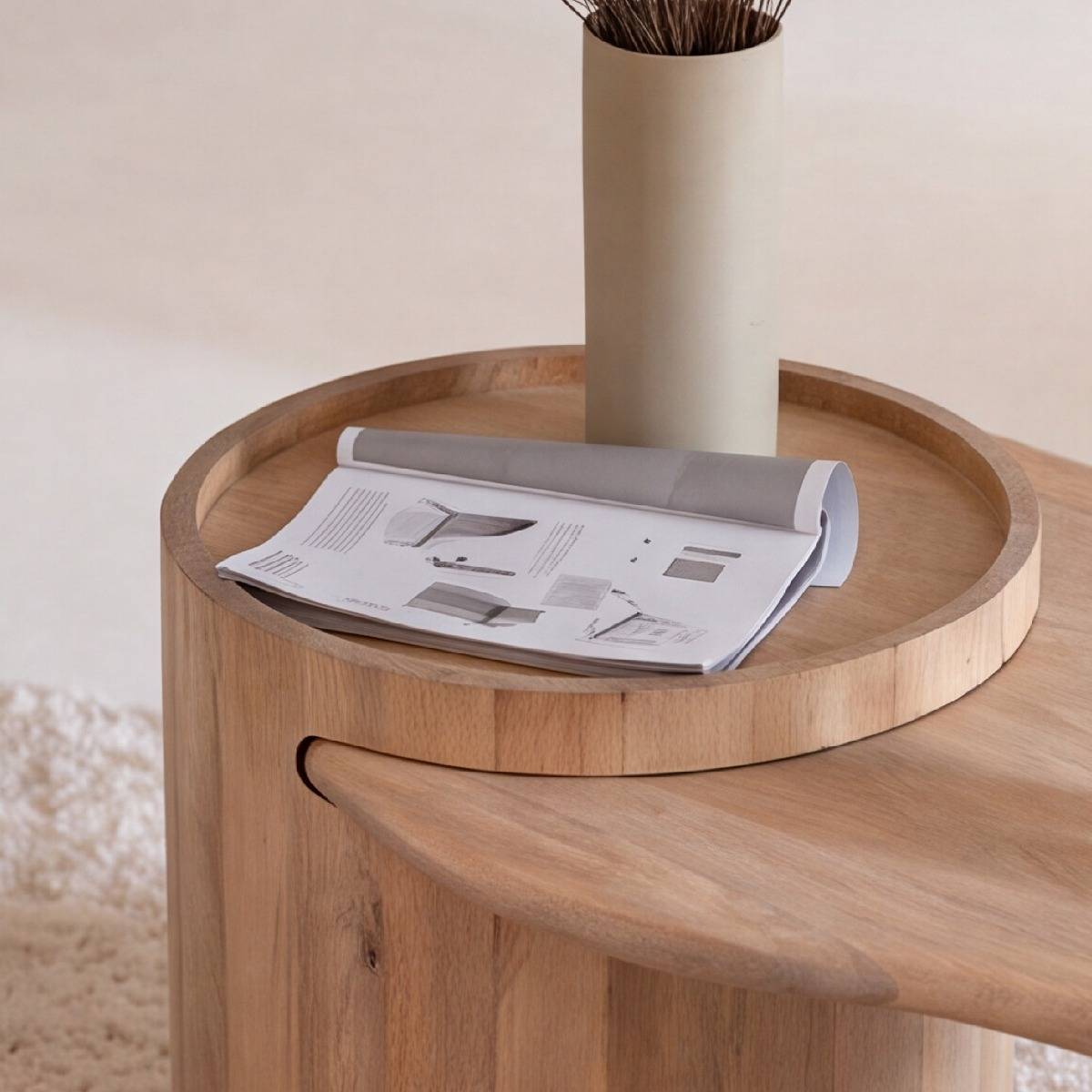 Table basse en vague en bois de manguier Silas