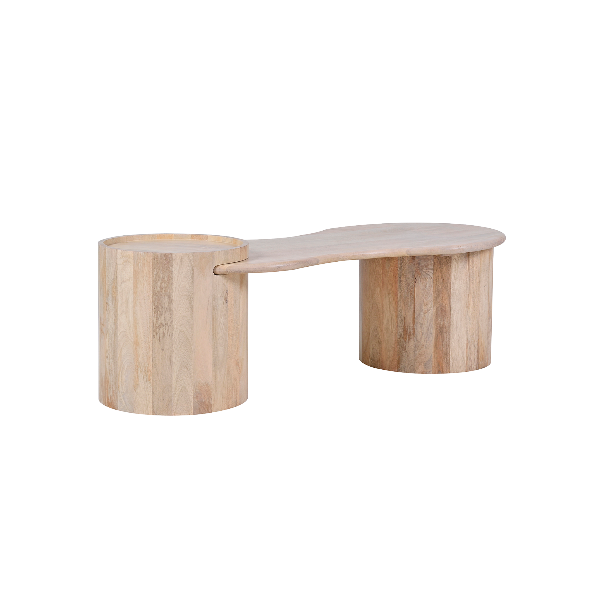Table basse en vague en bois de manguier Silas