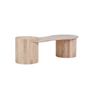 Table basse en vague en bois de manguier Silas