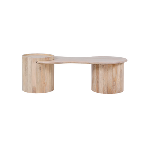 Table basse en vague en bois de manguier Silas