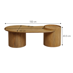 Table basse en vague en bois de manguier Silas