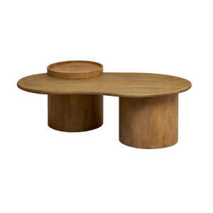 Table basse en vague en bois de manguier Silas