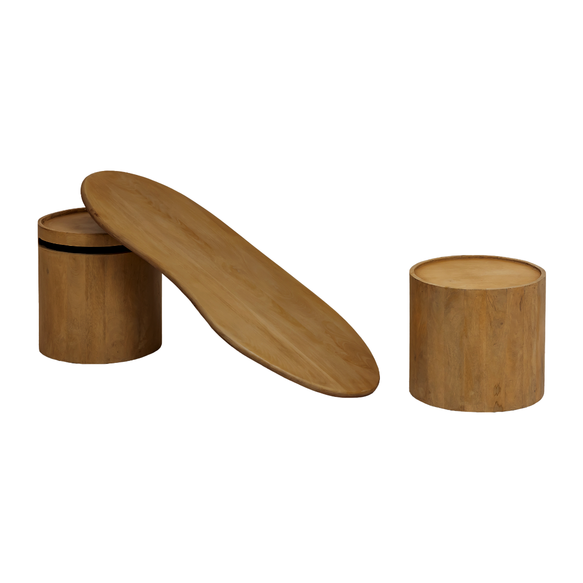 Table basse en vague en bois de manguier Silas