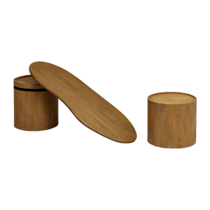 Table basse en vague en bois de manguier Silas
