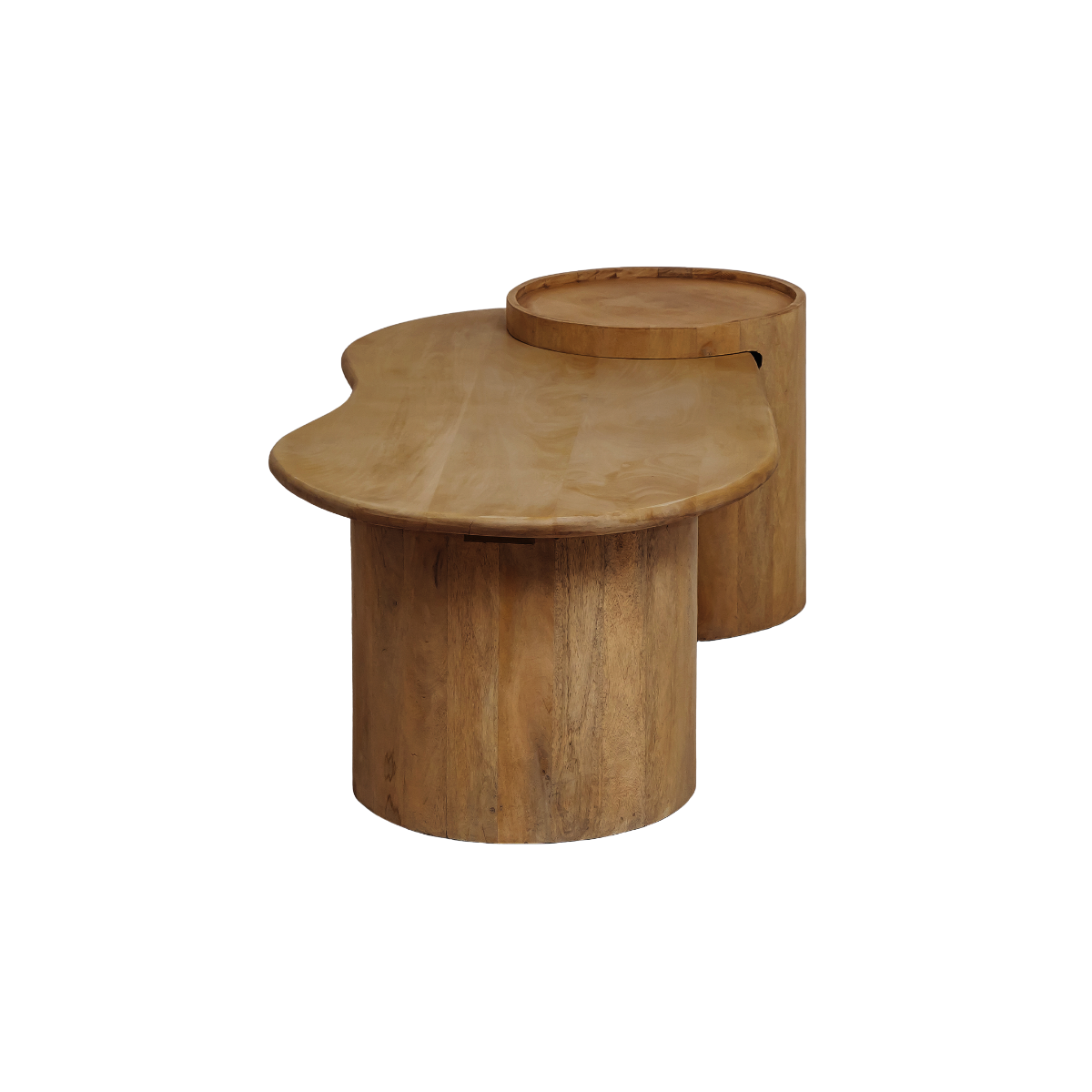 Table basse en vague en bois de manguier Silas