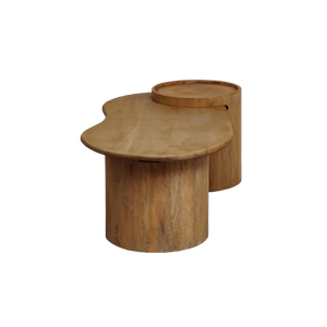 Table basse en vague en bois de manguier Silas