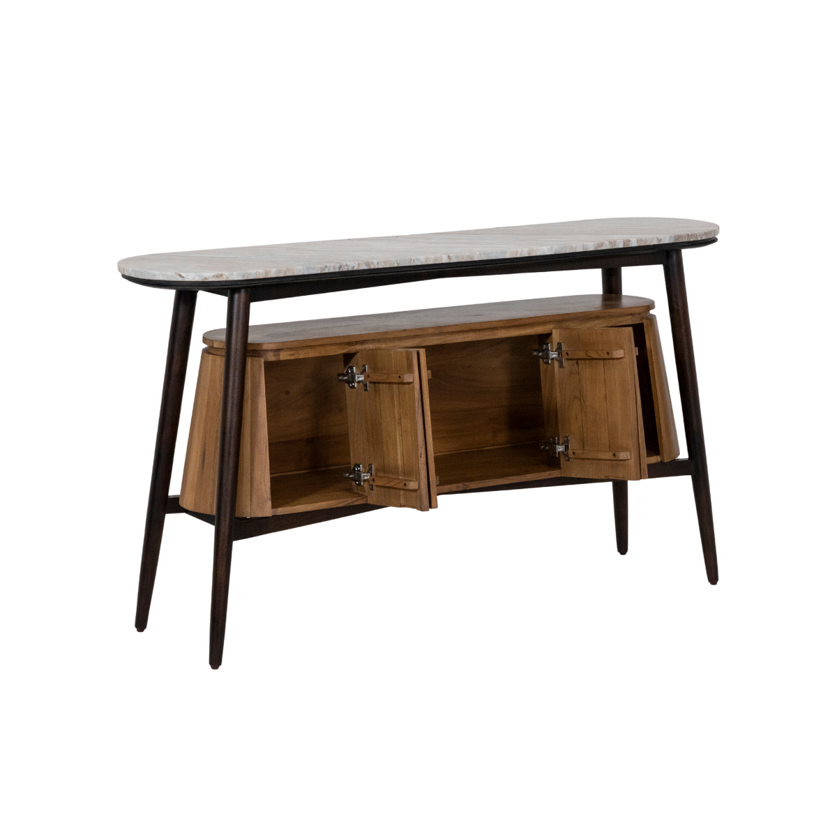 Buffet en bois d'acacia et marbre Simon