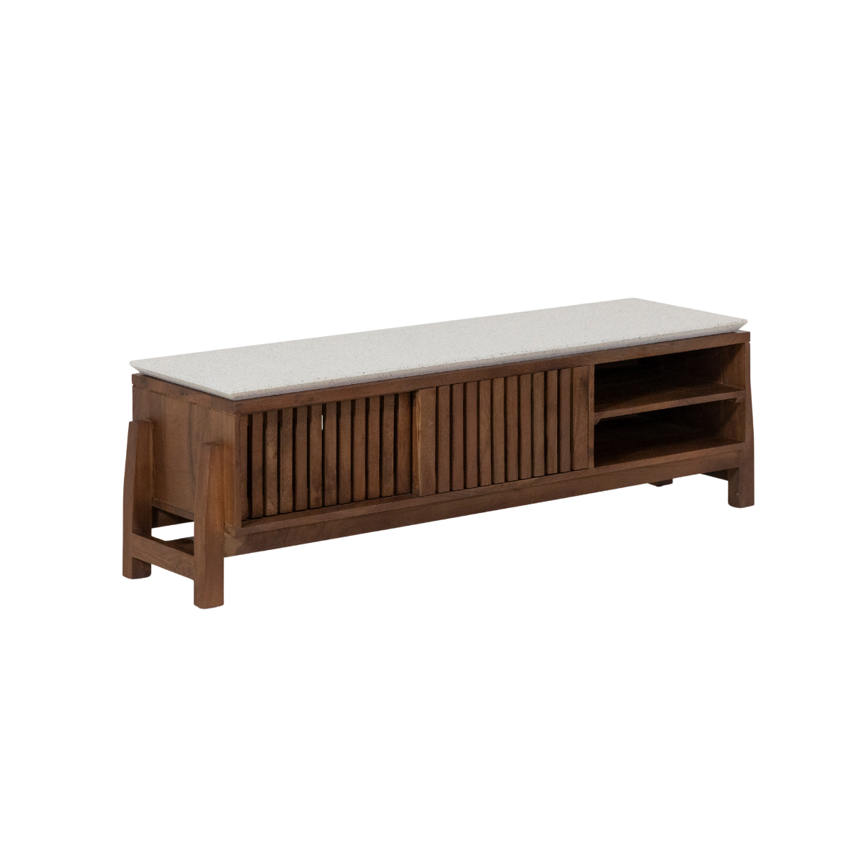 Meuble TV en bois d'acacia Kaelis
