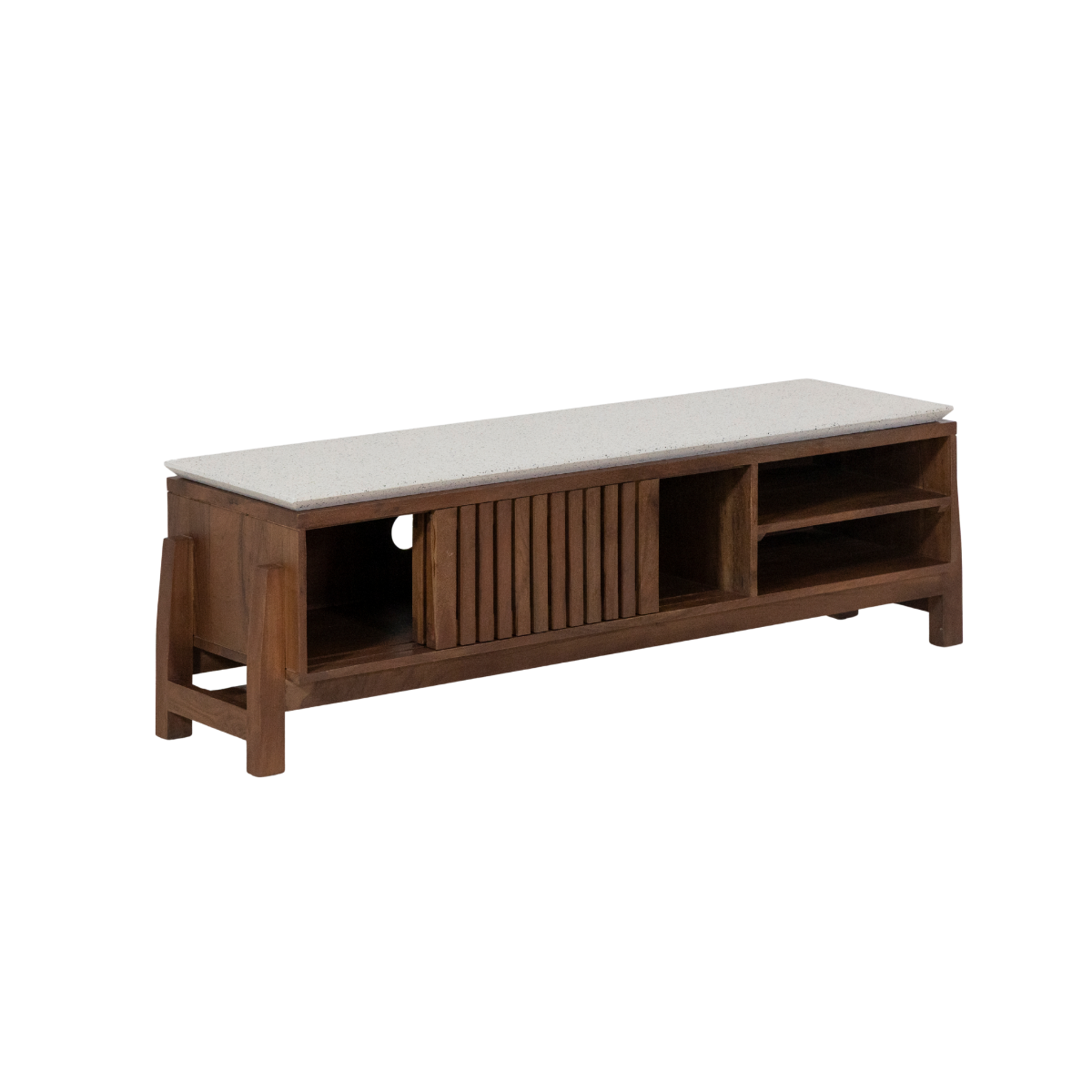 Meuble TV en bois d'acacia Kaelis