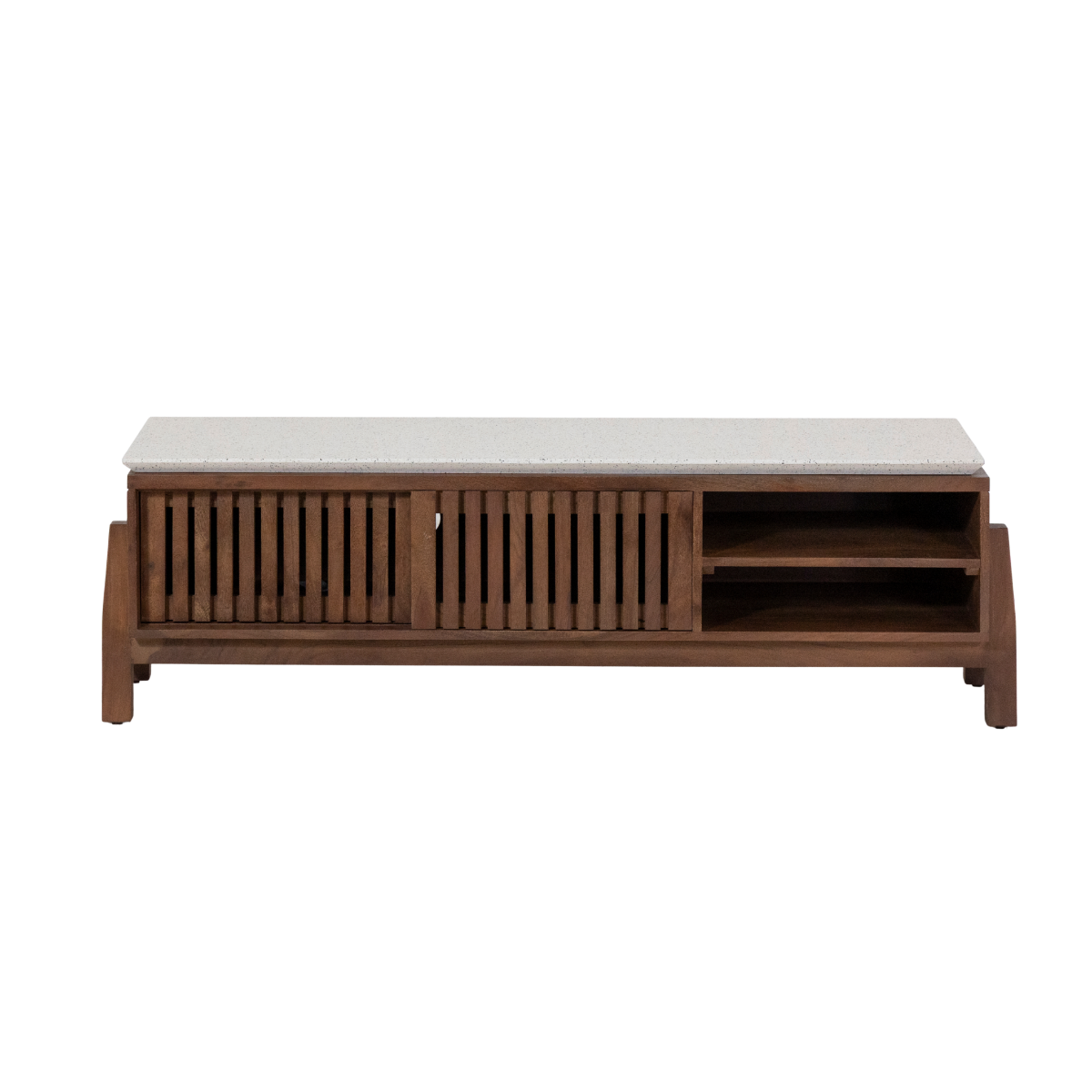 Meuble TV en bois d'acacia Kaelis
