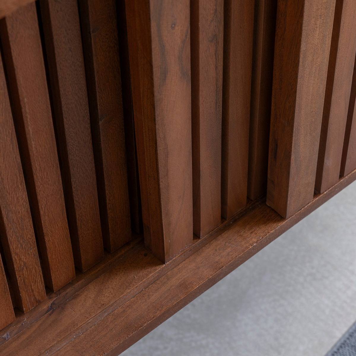 Meuble sous vasque en bois d'acacia et terrazzo Kaelis