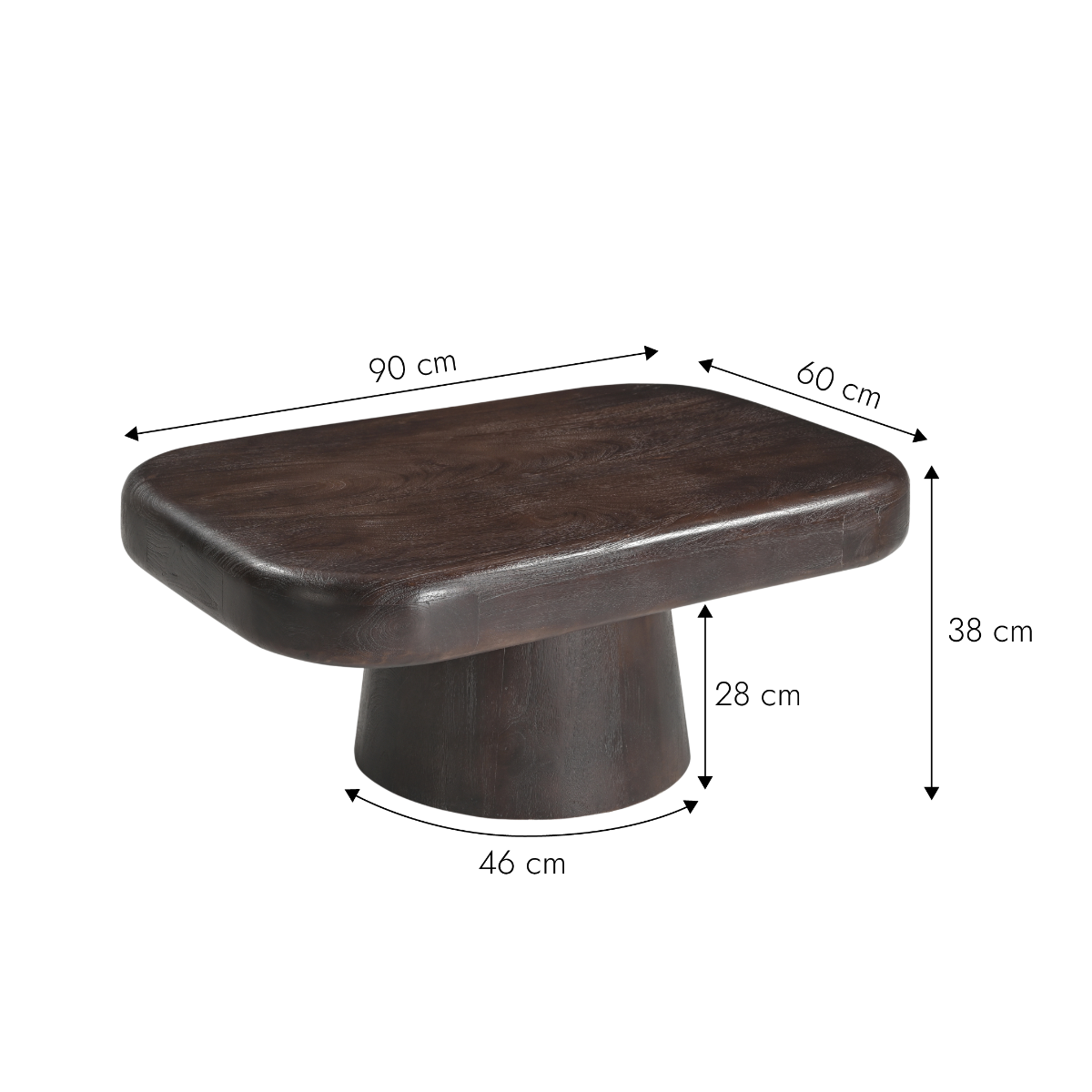 Table basse en bois de manguier foncé Liriel