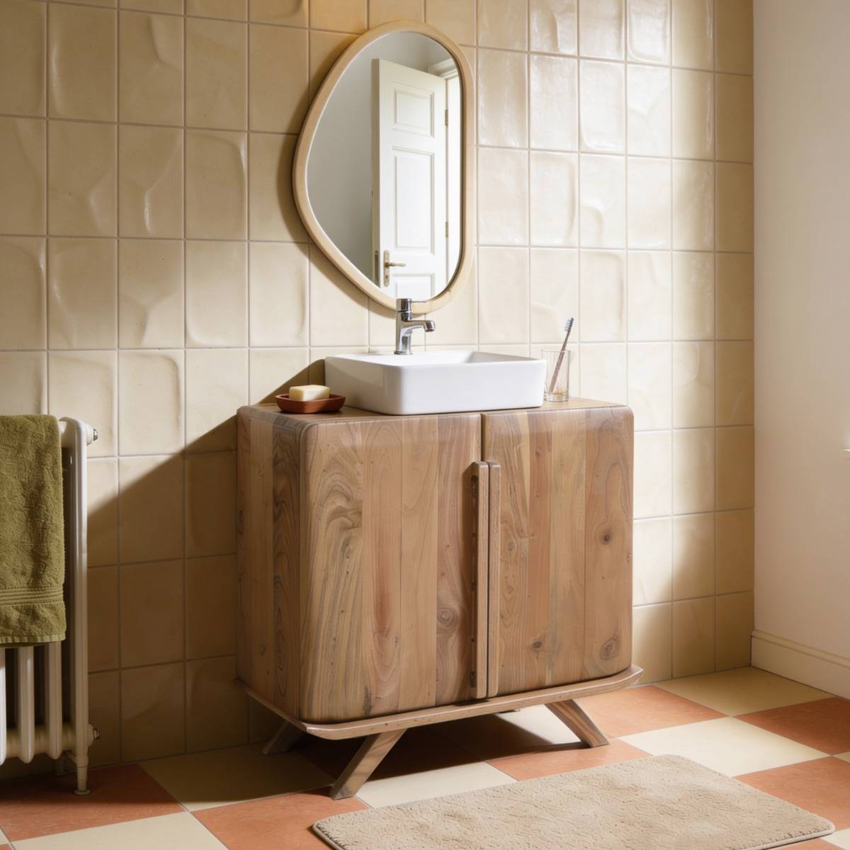Meuble sous vasque en bois d'acacia Vinnie