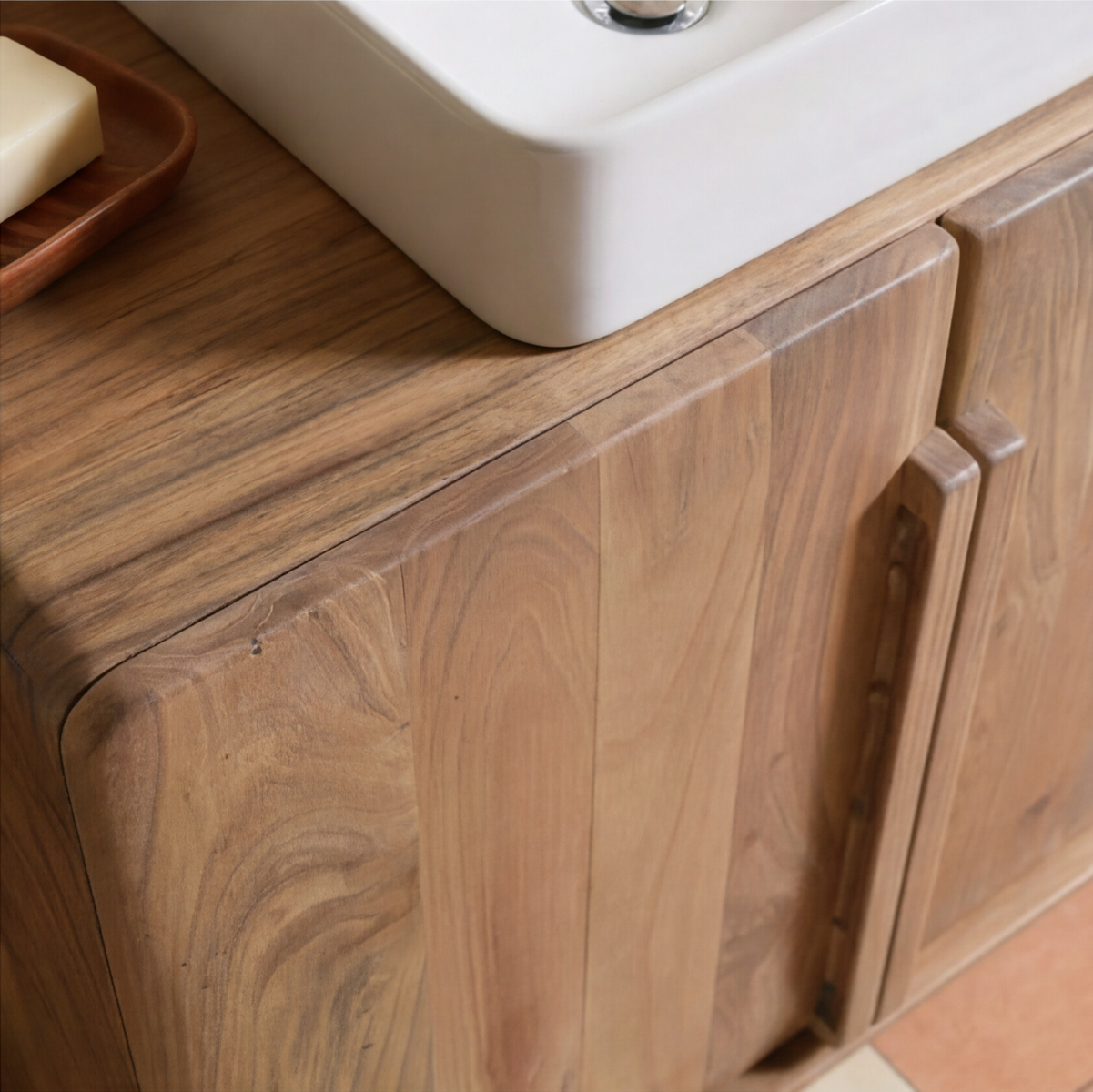 Meuble sous vasque en bois d'acacia Vinnie