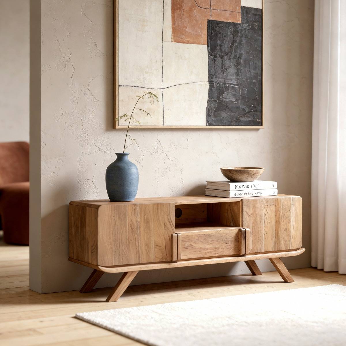 Meuble TV en bois d'acacia Vinnie