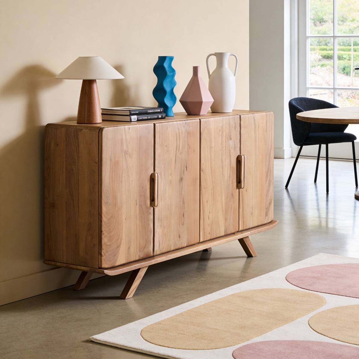 Buffet 4 portes en bois d'acacia Vinnie