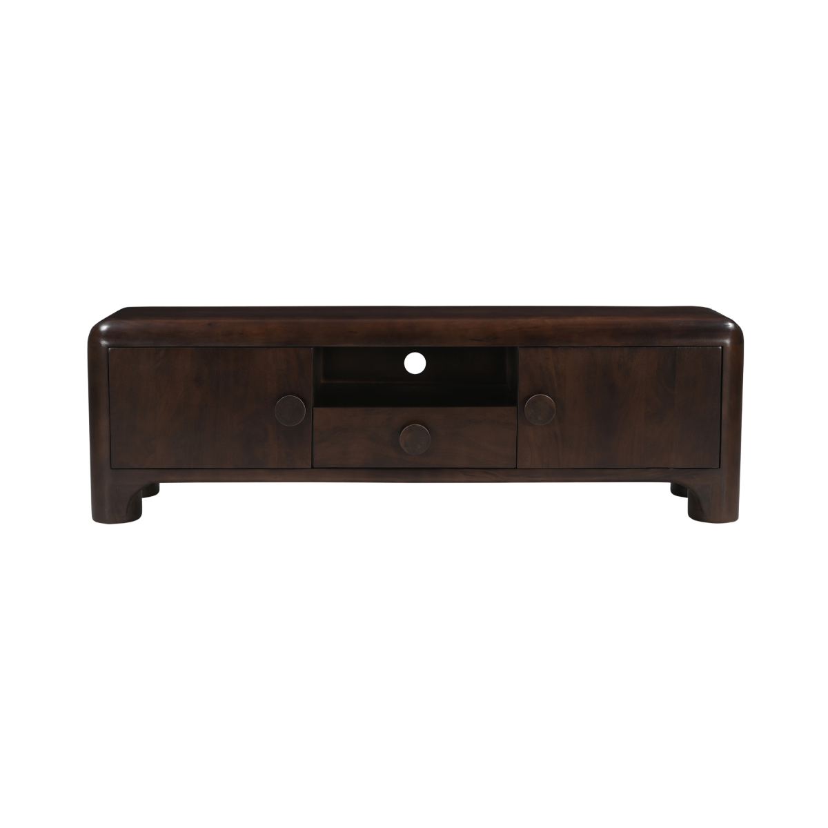 Meuble TV en bois de manguier foncé Alanah