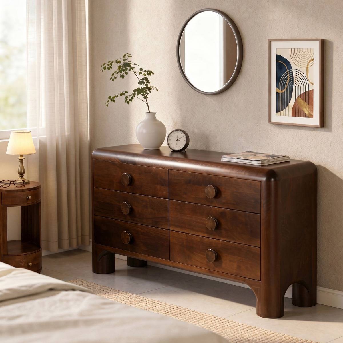Commode en bois de manguier foncé Alanah