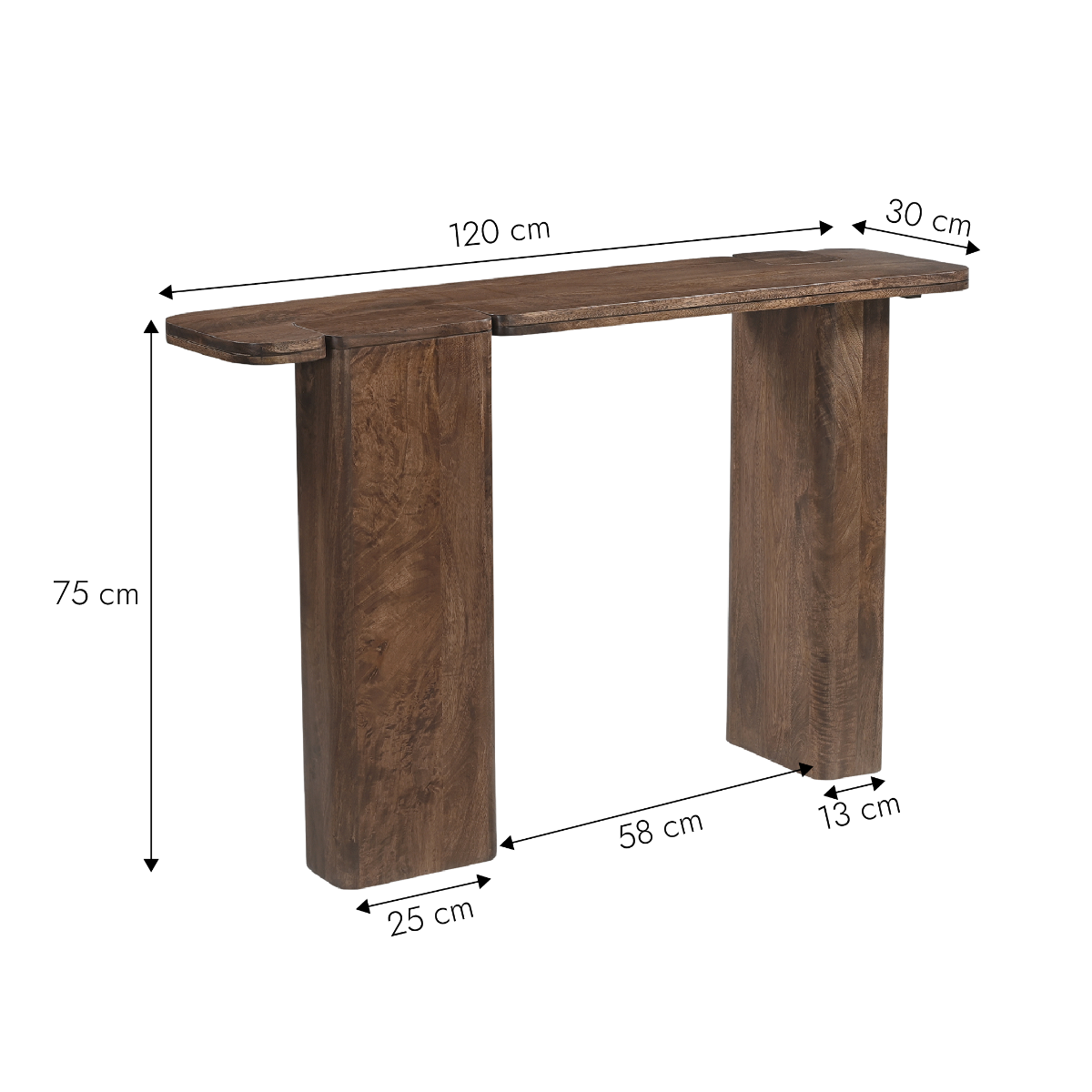 Console en bois de manguier Romane
