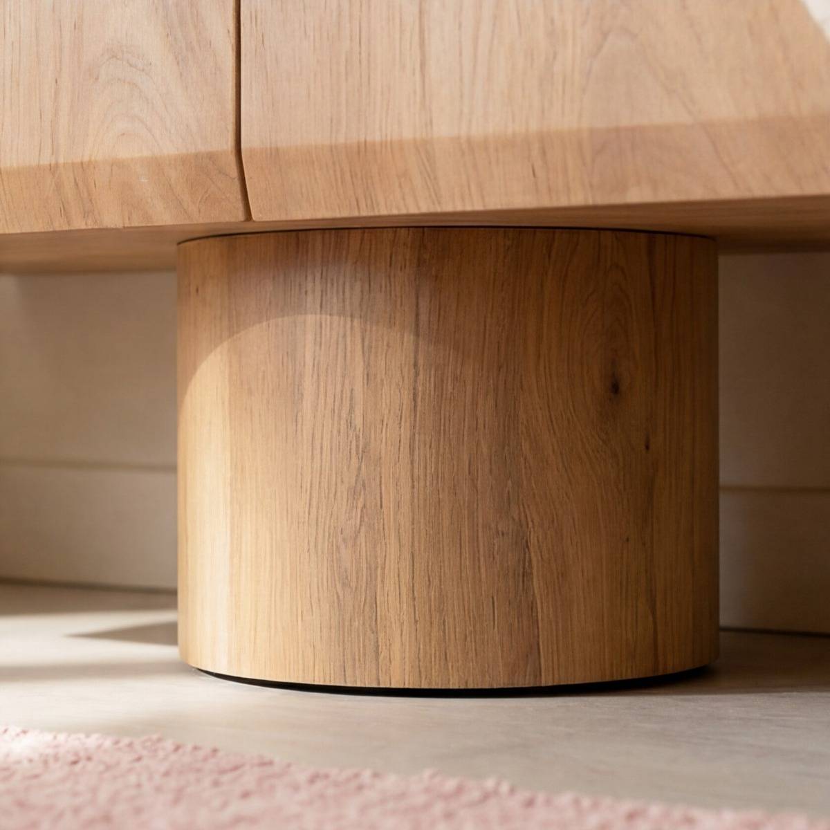 Meuble TV en bois de manguier et en marbre Orinelle