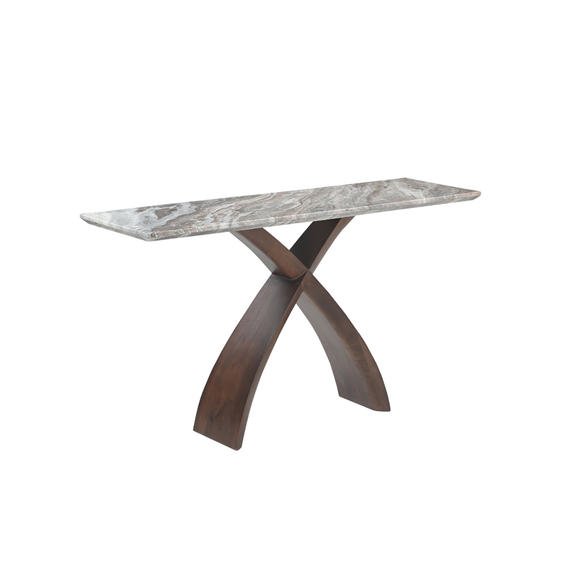 Console en bois de manguier et en marbre Zélia