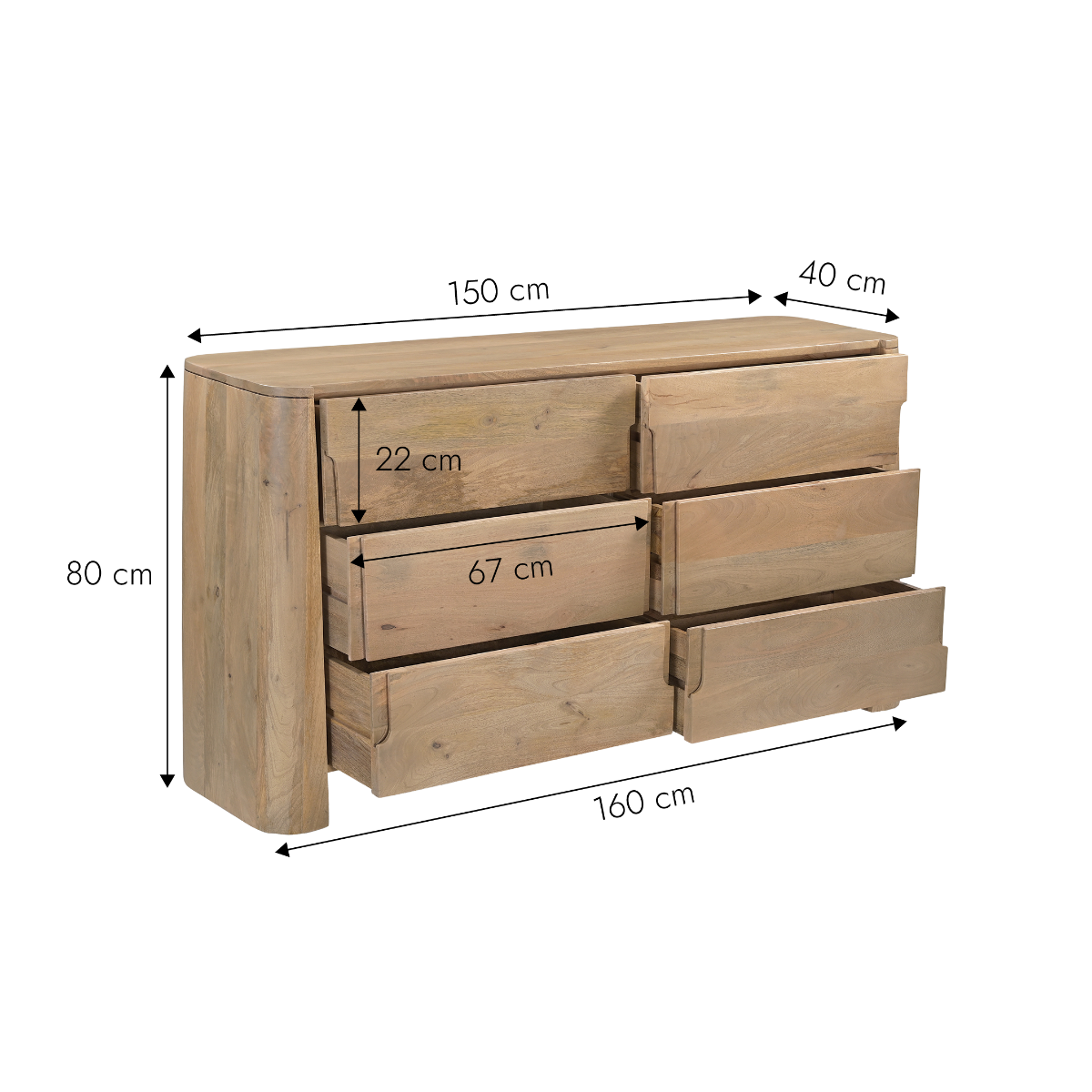 Commode en bois de manguier Sorrel