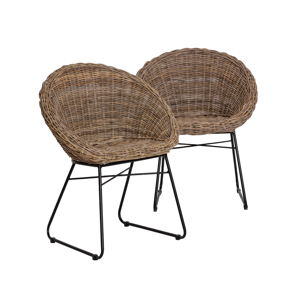 Chaise en rotin et métal Amael (lot de 2)