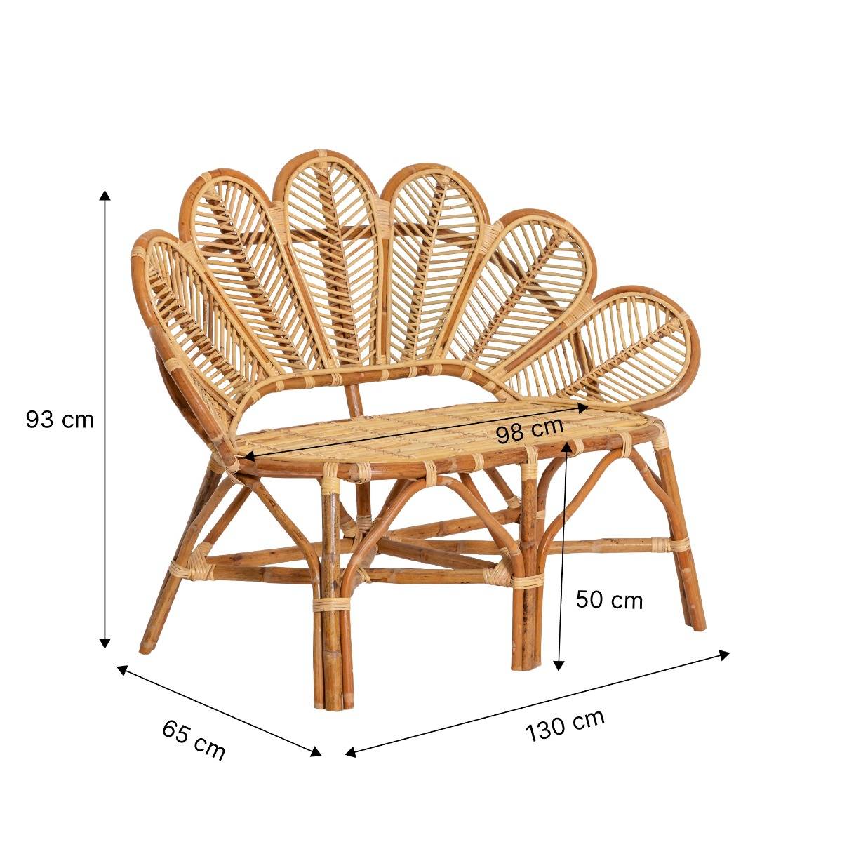 Banquette fleur de jardin en rotin Rattan