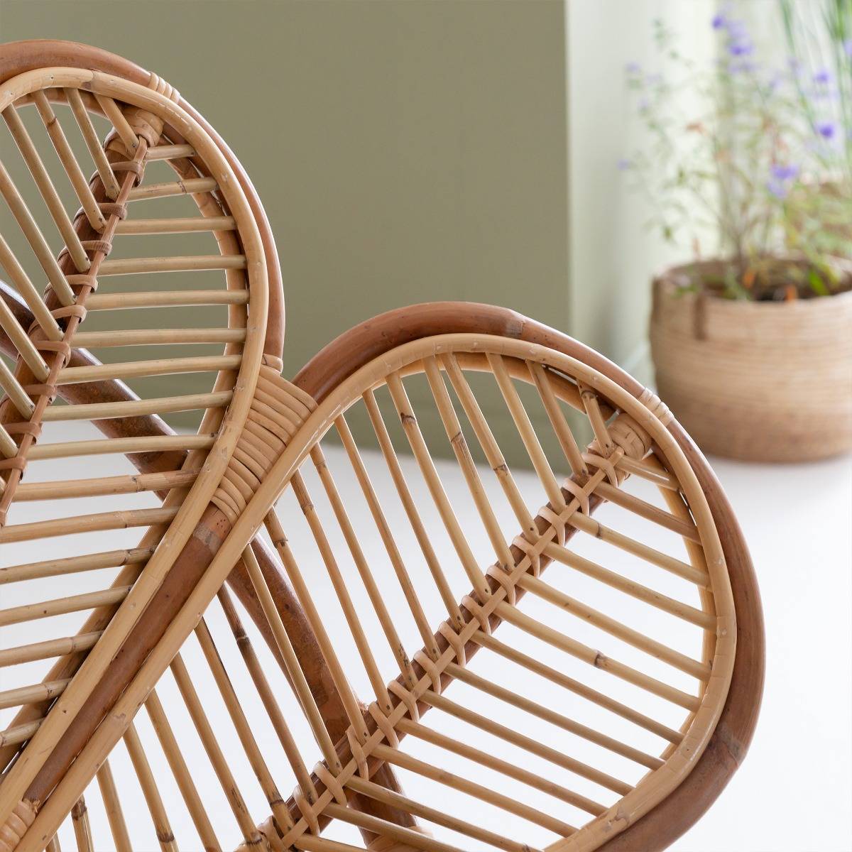 Banquette fleur de jardin en rotin Rattan