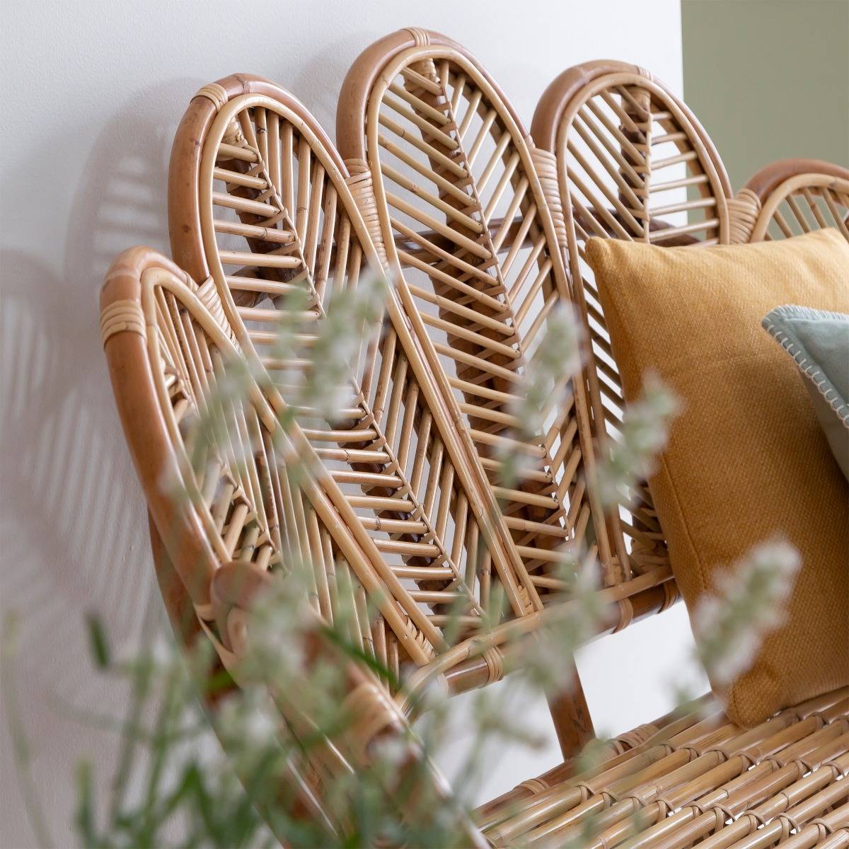 Banquette fleur de jardin en rotin Rattan