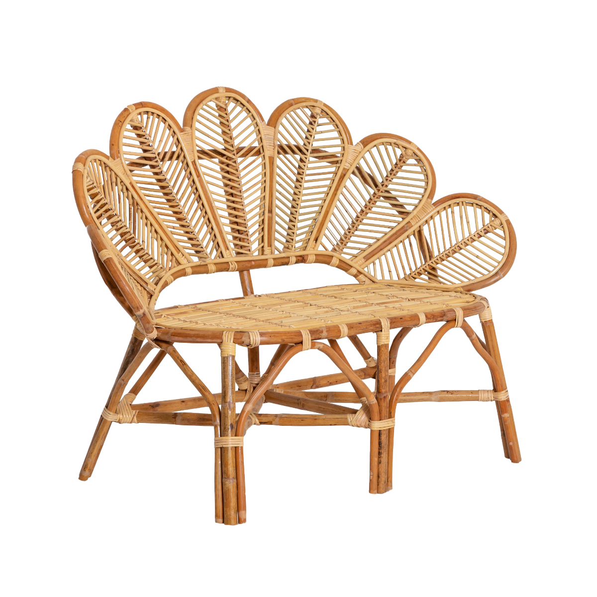 Banquette fleur de jardin en rotin Rattan