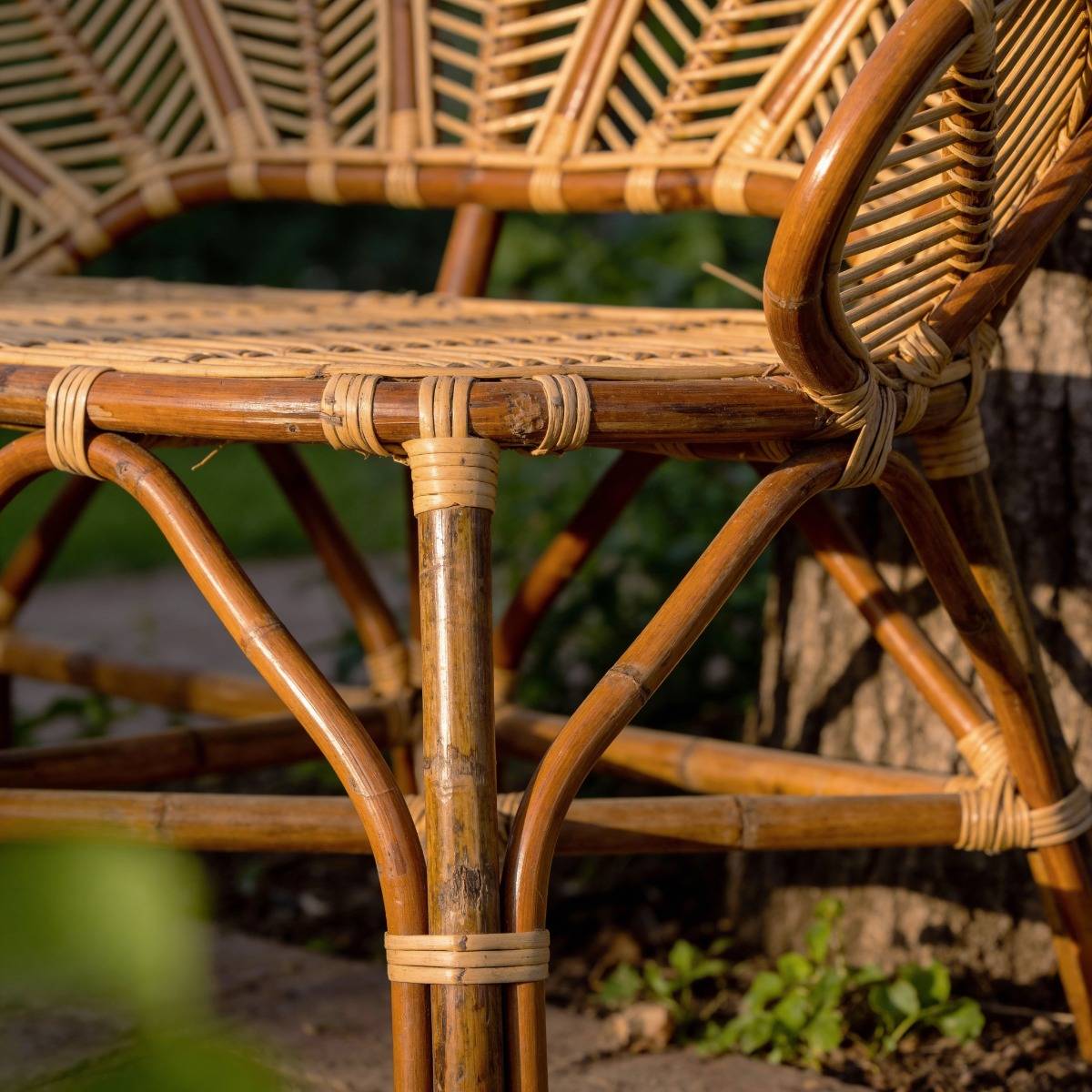 Banquette fleur de jardin en rotin Rattan