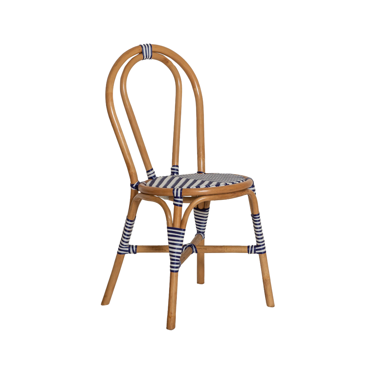 Chaises en bois massif et métal assise rotin (lot de 2) - BISTROT