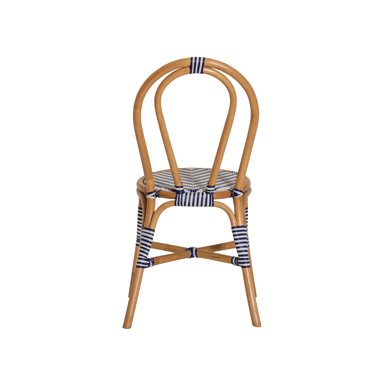 Chaise bistrot en rotin bleue Elynne  (lot de 2)