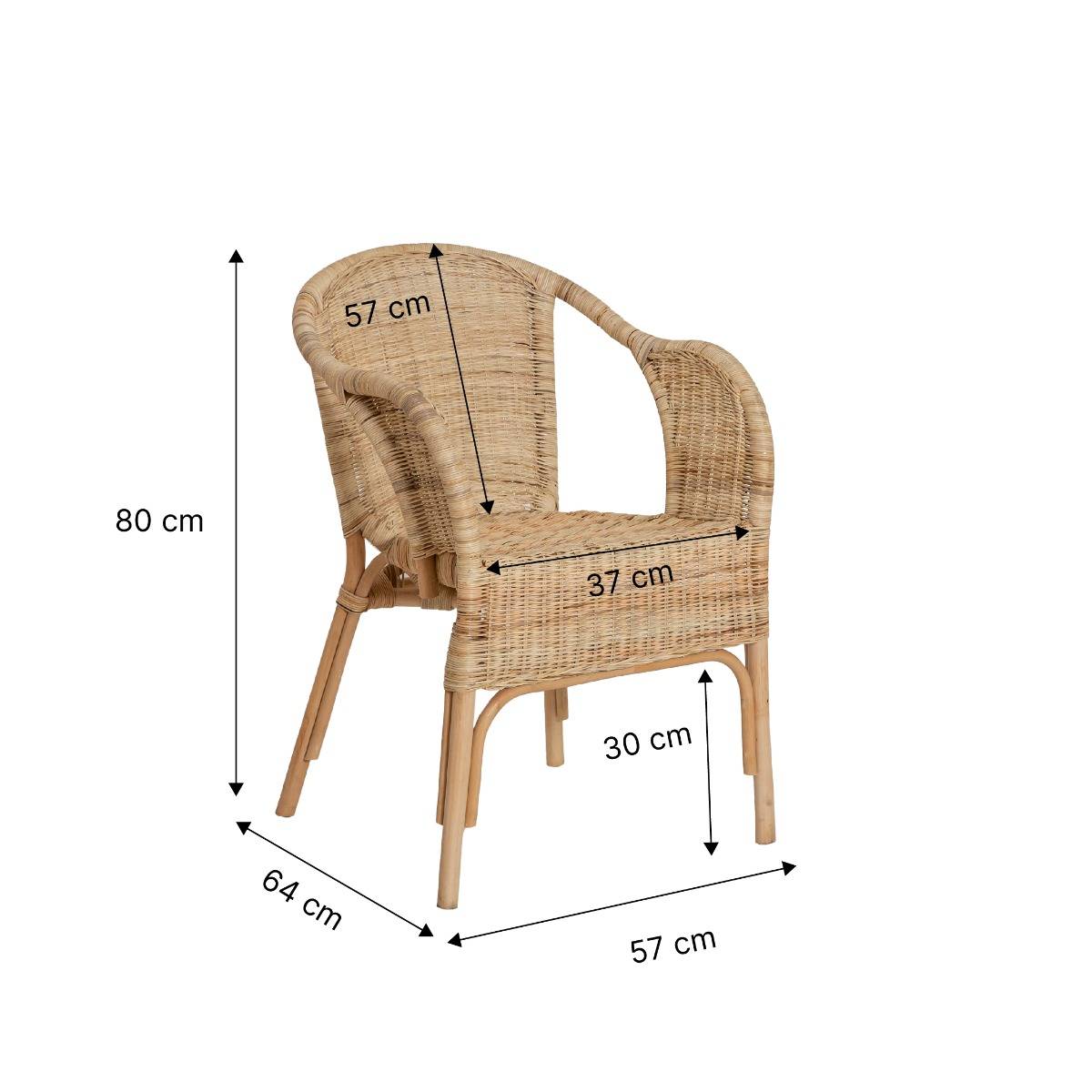 Fauteuil de jardin en rotin Nohan