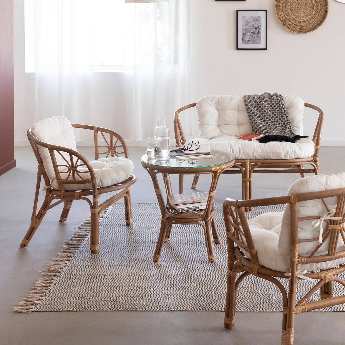 Salon en rotin 4 places Rattan