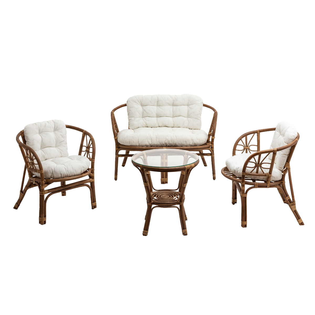 Salon de jardin en rotin 4 places Rattan
