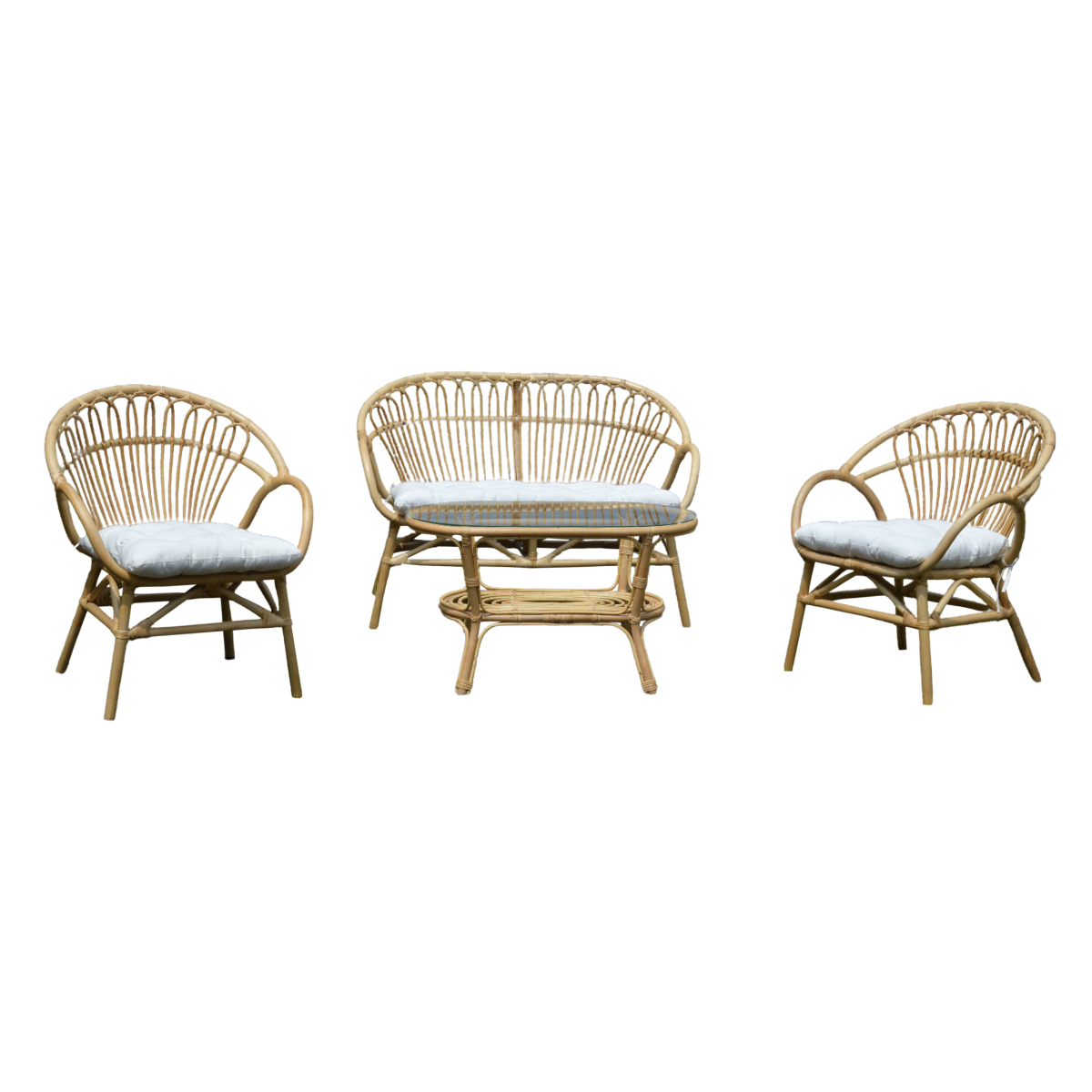 Salon de jardin arrondi en rotin Rattan