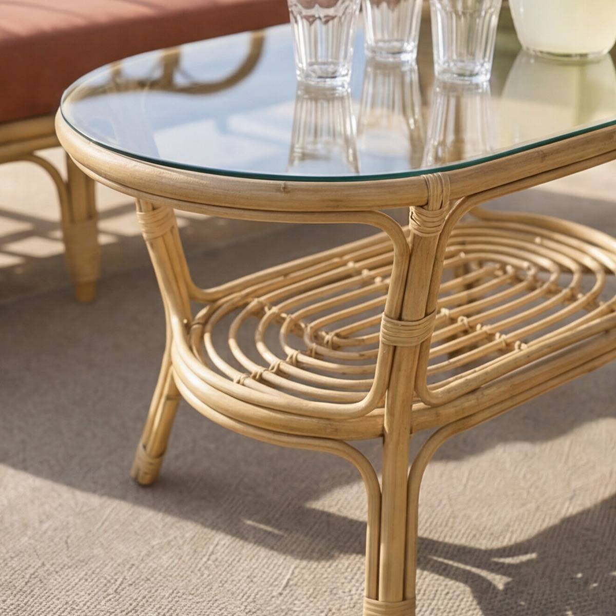 Salon de jardin en rotin terracotta Rattan